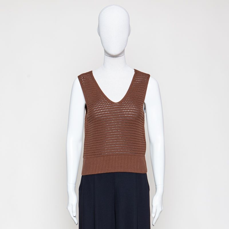 Stricktop slim braun