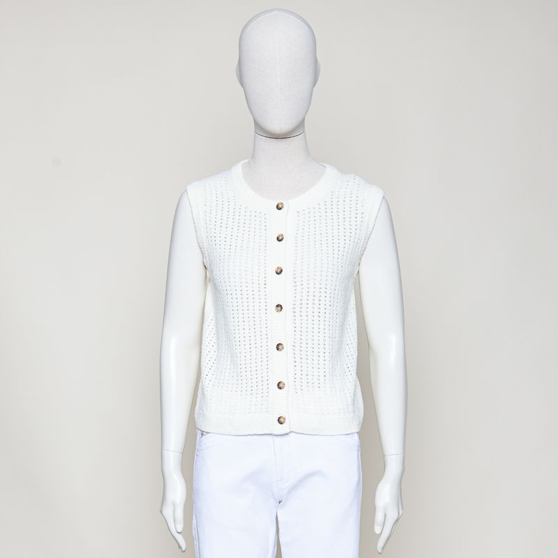 ärmellose Cardigan slim offwhite