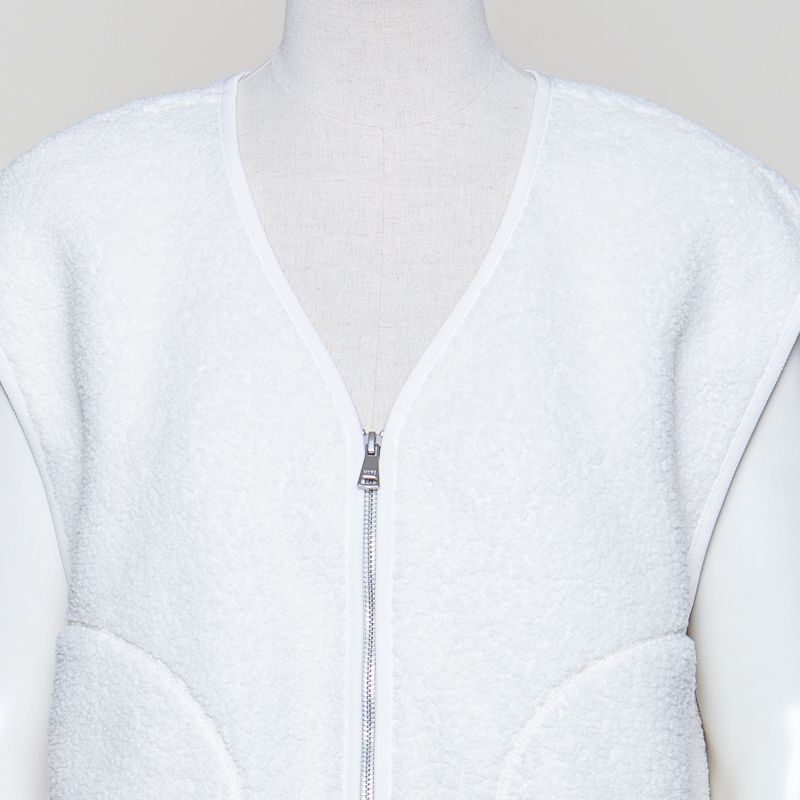 Teddyweste relaxed white blush