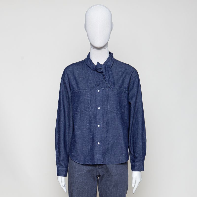 Plum blouse dark denim