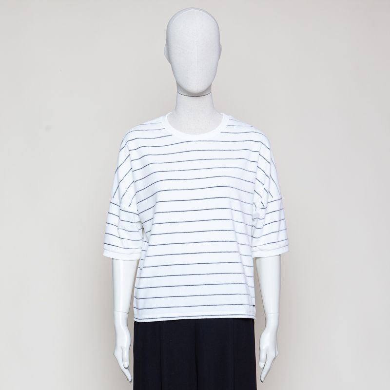 Smila Shortsleeve Jersey Velour Striped grauer Streifen