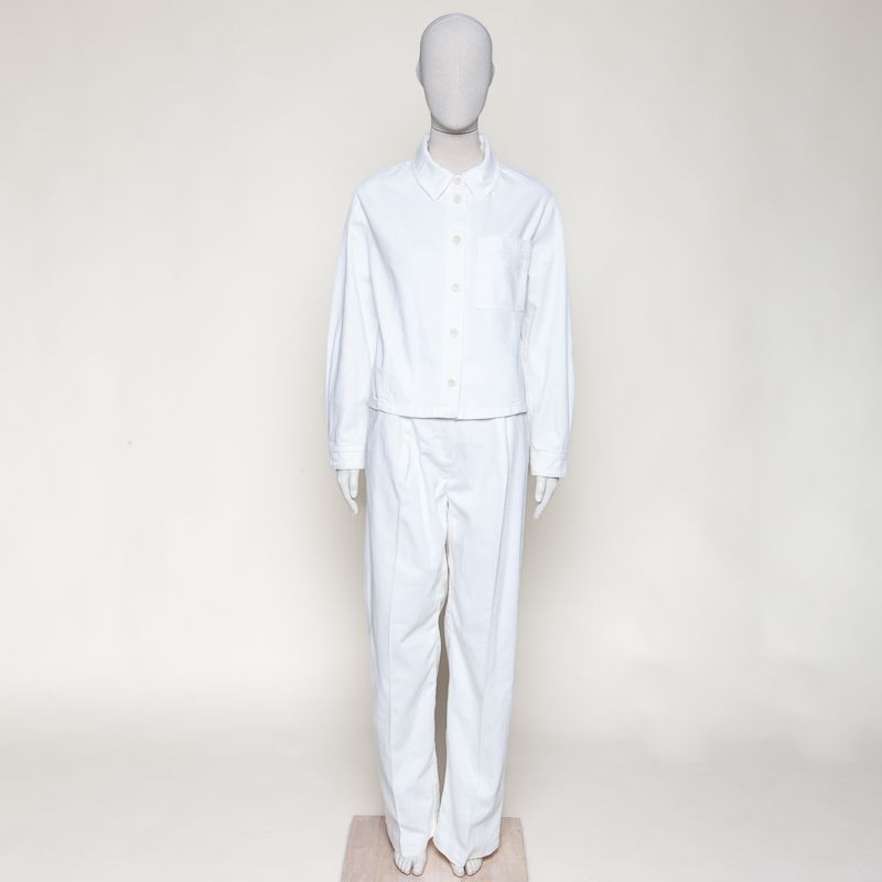 Hose mit Bundfalte GOTS offwhite