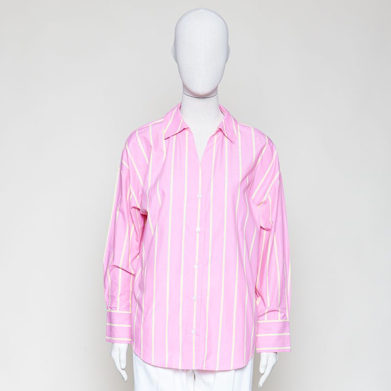Streifenhemd GOTS rosa/gelb gestreift