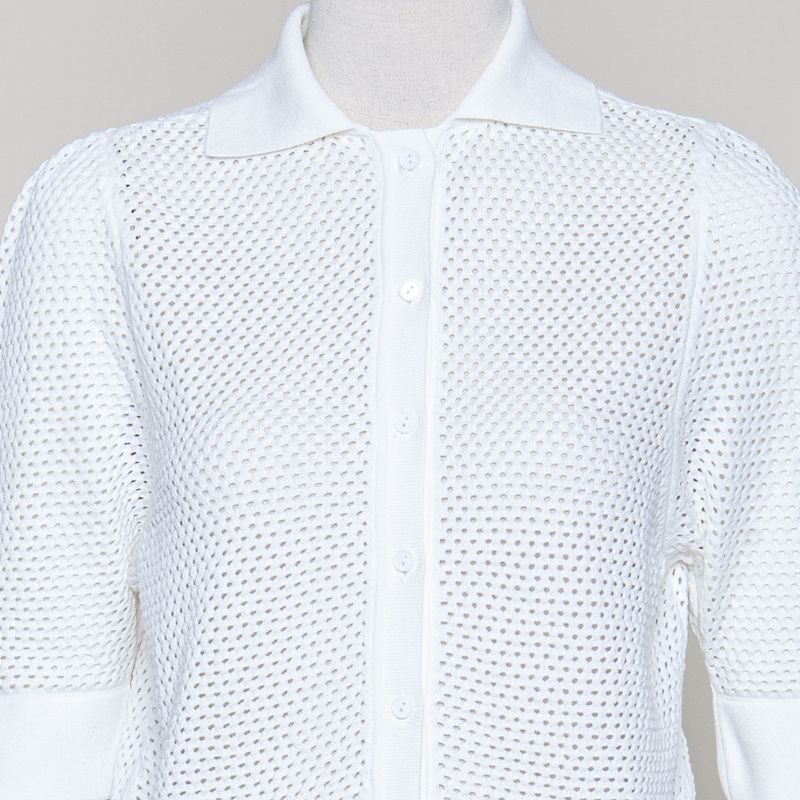 Strickjacke kurzarm off white