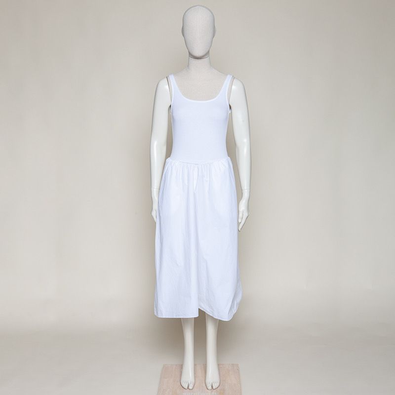 2 Fabric Dress-White