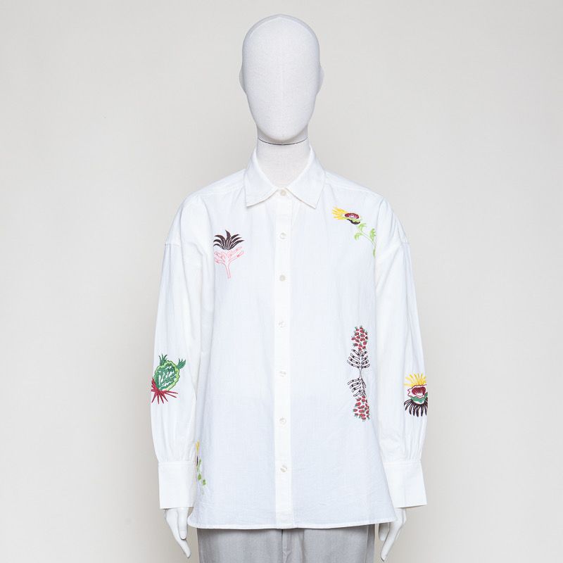 Embroidered Girlfriend shirt vanille m Stickerei