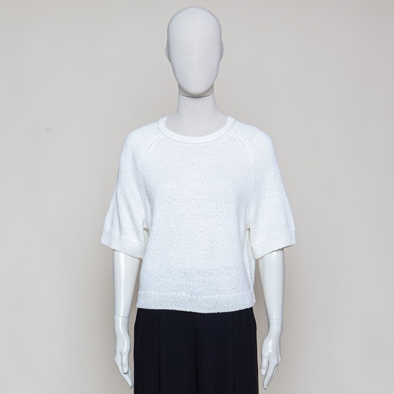 Kurzarm-Pullover regular offwhite