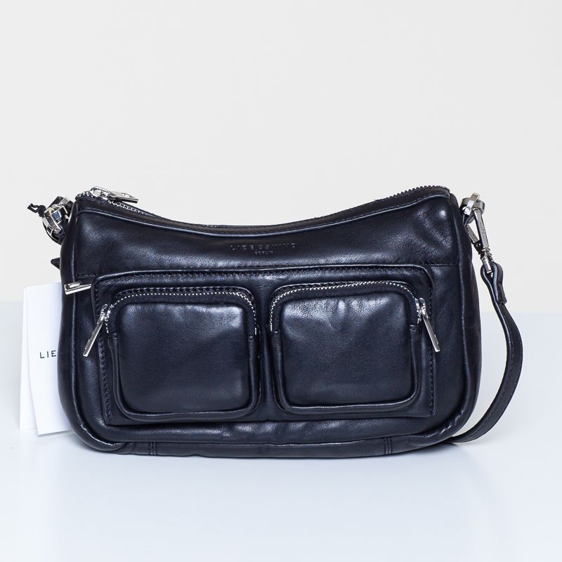 Hobo klein schwarz mit Fronttaschen