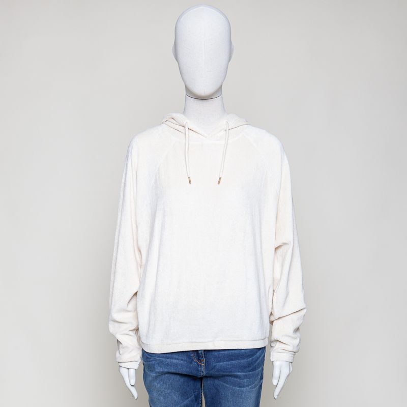 Hoodie frottee cream