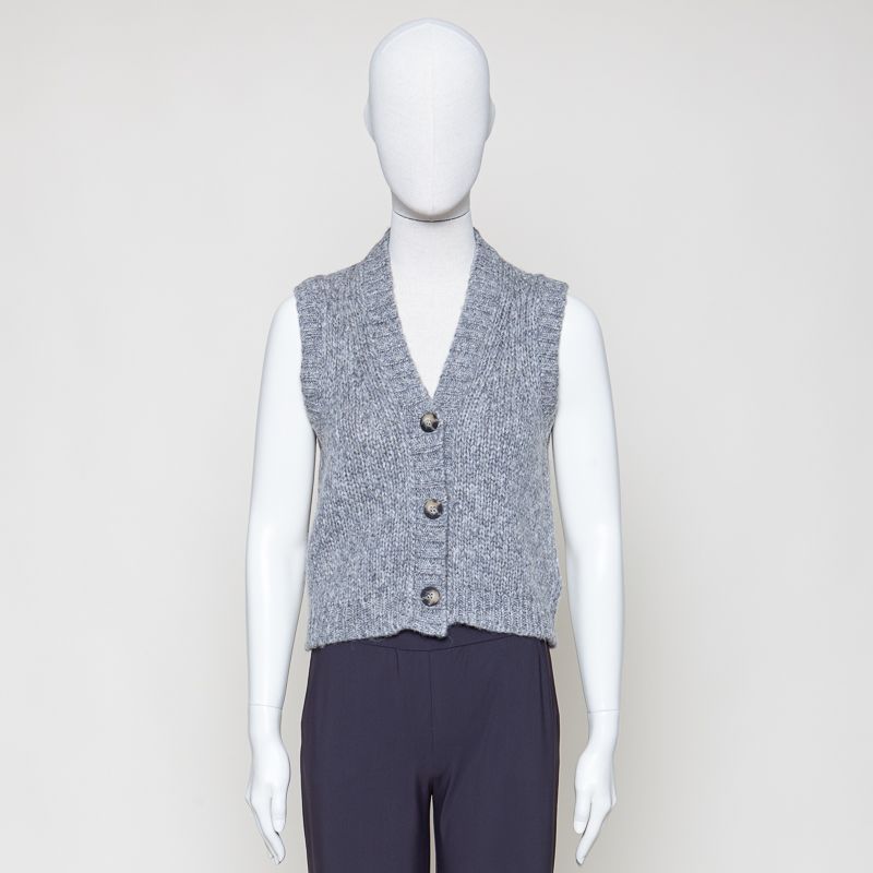Strickweste grau melange