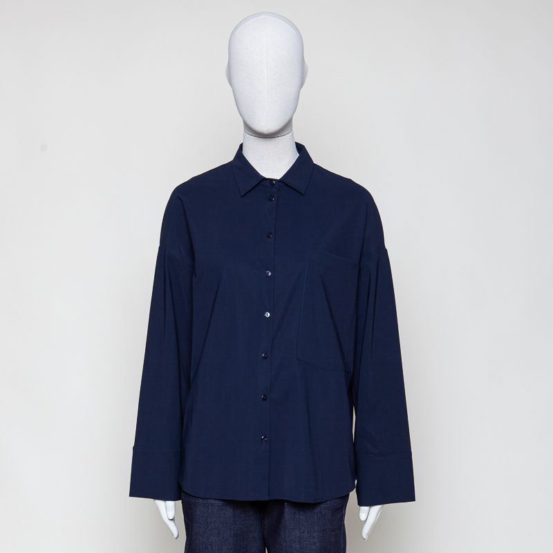 dklblaue Jeansbluse/Hemd