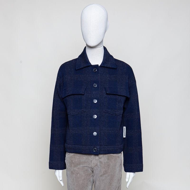 Joaalison check night sky-steel melange