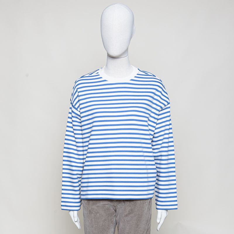 Frankaa maarlen stripe sweat undyed dark morning