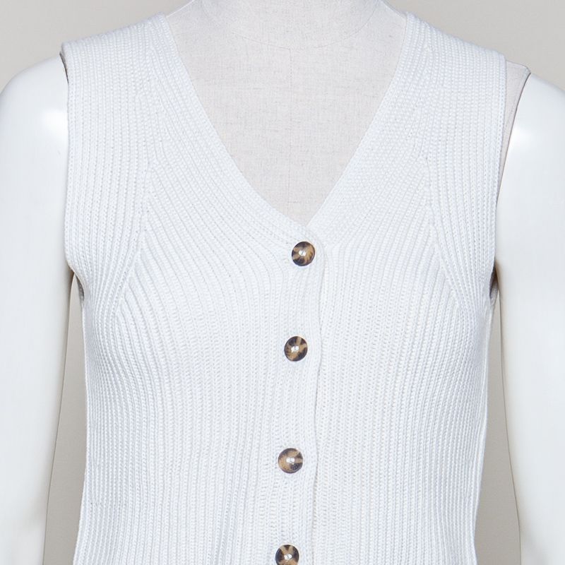 GOTS Organic DfC Strickweste regular offwhite