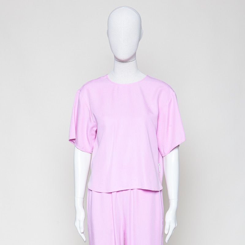Crop-Blusenshirt relaxed pink