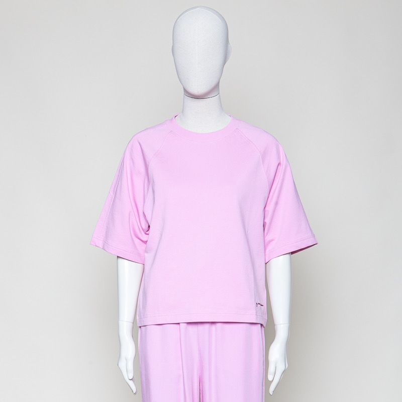 GOTS Organic DfC Kurzarm-Sweat relaxed pale bubblegum