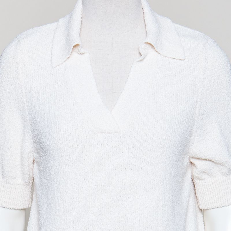 Boucle Polo-Pullunder creme