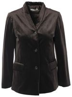 Eleganter dunkelbrauner Veloursmantel mit Stehkragen und zwei Knopfleisten.