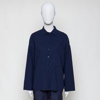 dklblaue Jeansbluse/Hemd