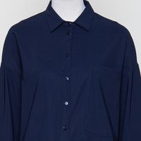 dklblaue Jeansbluse/Hemd