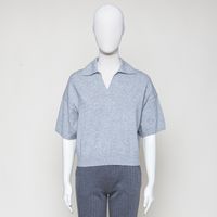 Strickpulli kurzarm stone melange