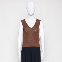 Stricktop slim braun