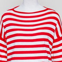 Danielle Knit Cotton Mix rot/offwhite gestreift