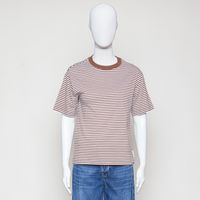 GOTS Organic T-Shirt braun weiss gestreift