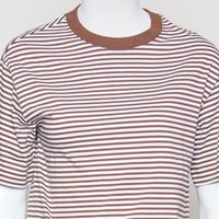 GOTS Organic T-Shirt braun weiss gestreift