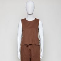 Woven Blouses Sleeveless umbra brown