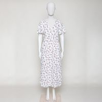 OCS Blended Printkleid, beige-geblümt