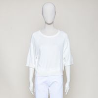 blended Kurzarm-Pullover relaxed offwhite