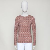 Printed long sleeve T-shirt Tiles Flower Doeskin