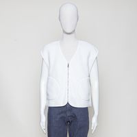 Teddyweste relaxed white blush