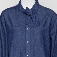 Plum blouse dark denim