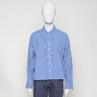 Liline Poplin Striped blau weiss gestreift