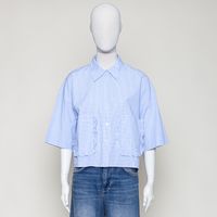 Zia Poplin Checked hellblau/weis kariert