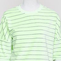 Smila Shortsleeve Jersey Velour Striped grün gestreift