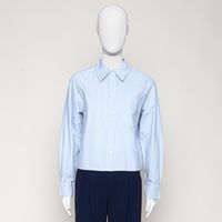 Oxford-Bluse cropped hellblau