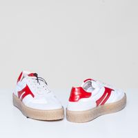 Sneaker cow Suede/Nylon offwhite/shiny red