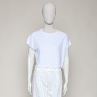 Relaxed rawcut T-Shirt white
