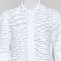 Strickjacke kurzarm off white