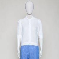 Strickjacke kurzarm off white