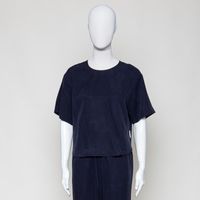 Crop-Blusenshirt relaxed blue depths