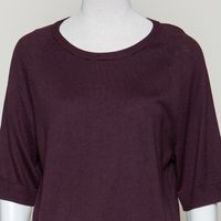 blended Kurzarm-Pullover reaxed burnt aubergine