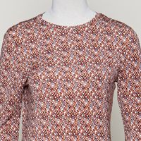Printed long sleeve T-shirt Tiles Flower Doeskin