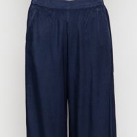 Satin wide leg Pants-vintage blue