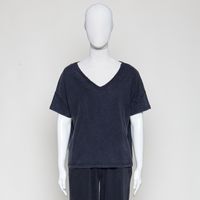 oversized V-Neck Shirt-vintage black