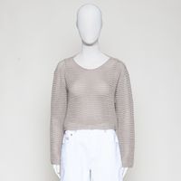 Knitted cropped longsleeve-sand