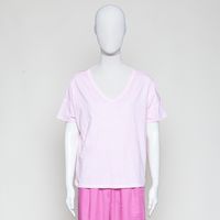 oversized V-Neck Shirt bubblegum